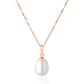 Lantisor argint placat cu aur roz cu perla naturala alba DiAmanti PR-PFD19_Necklace-G